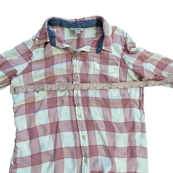 Lucky Brand Women’s Pink White Plaid Button Down Blouse Women’s Small - Picture 7 of 9